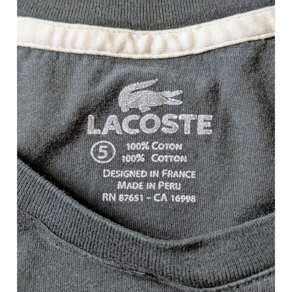 Lacoste Mens Size Small T-Shirt Black Large Croc & Logo - Picture 4 of 8